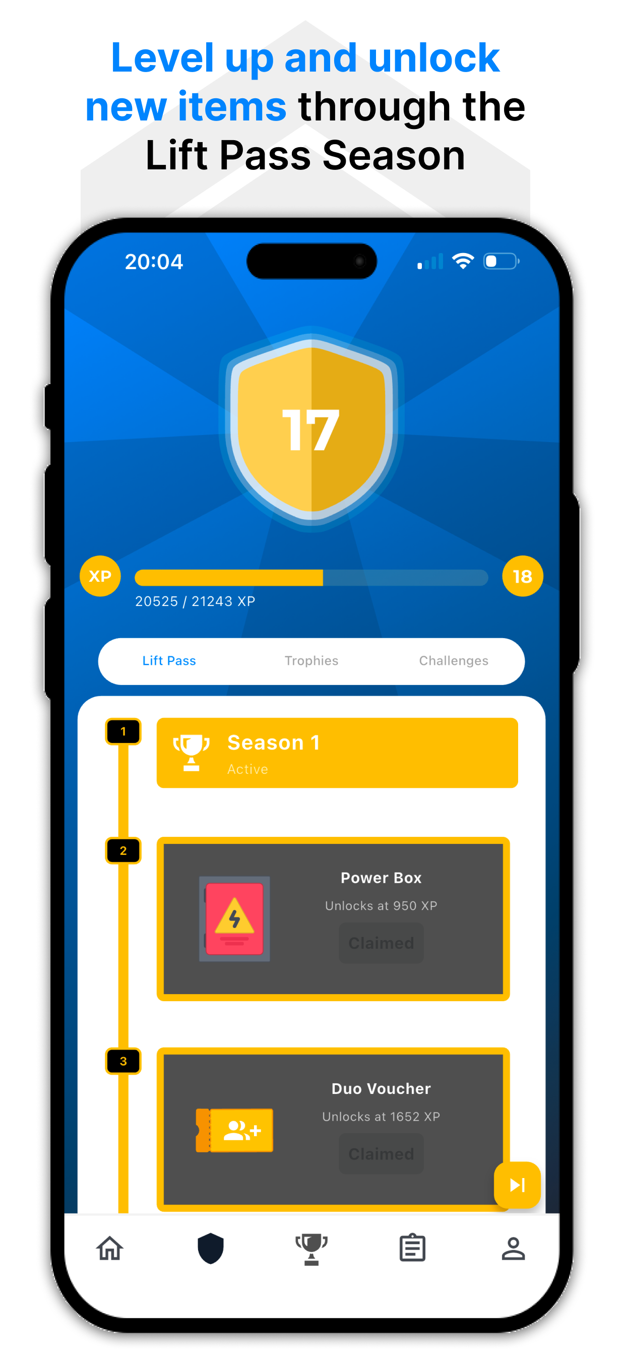 Level progression screenshot