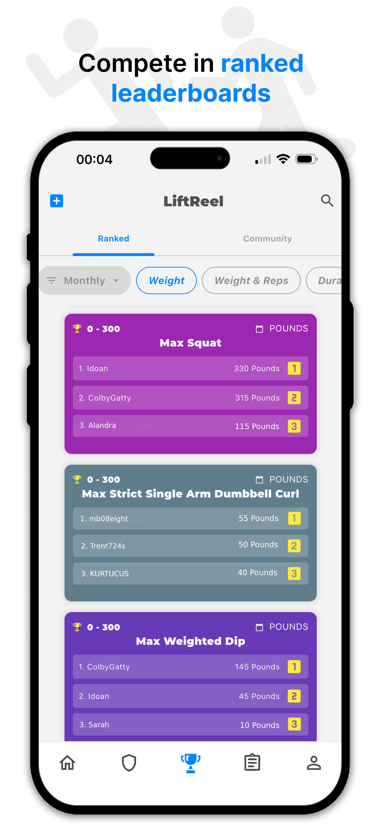 Ranked leaderboards screenshot