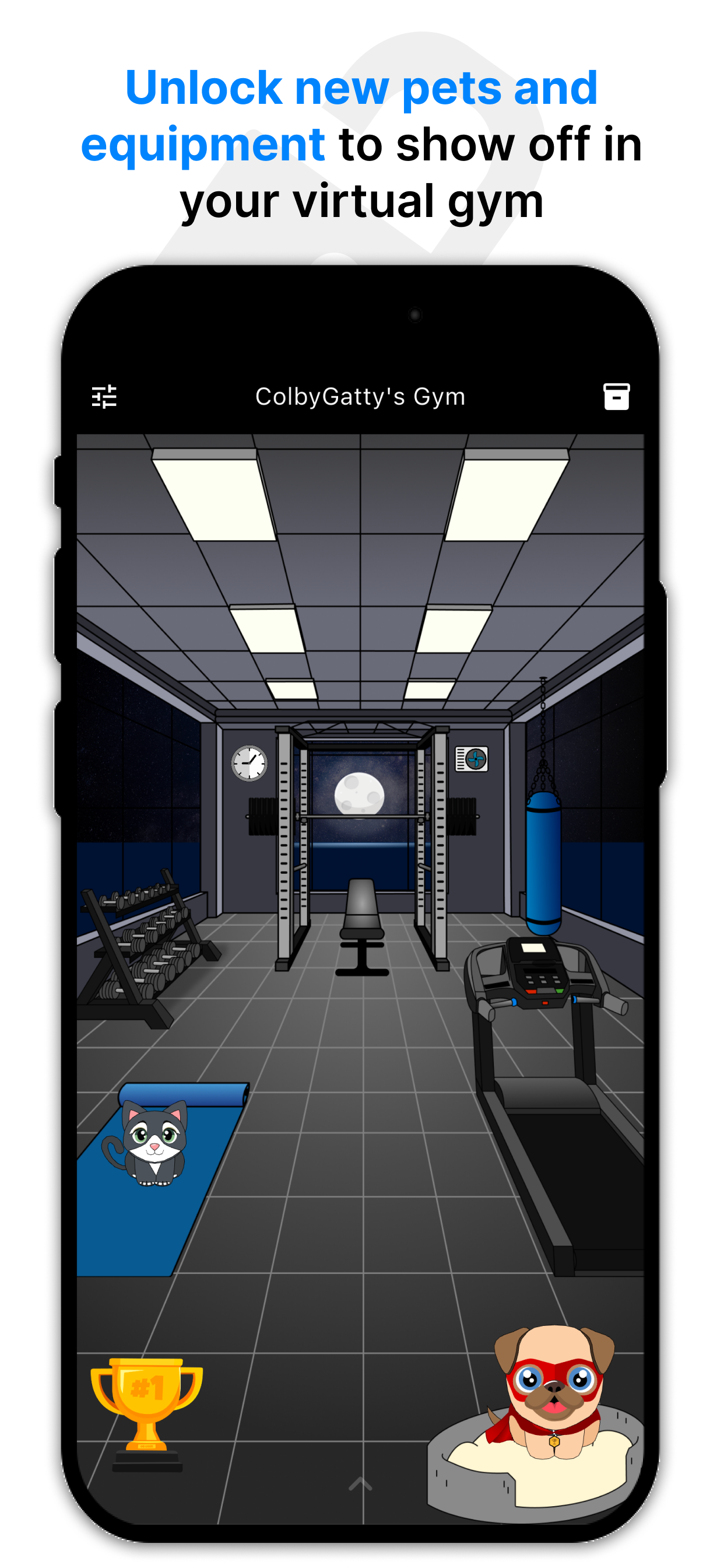 Virtual gym room screenshot